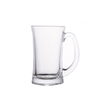 Tasses en verre de silex nordique de vente chaude de 380 ml avec la poignée pour la boisson de bière
