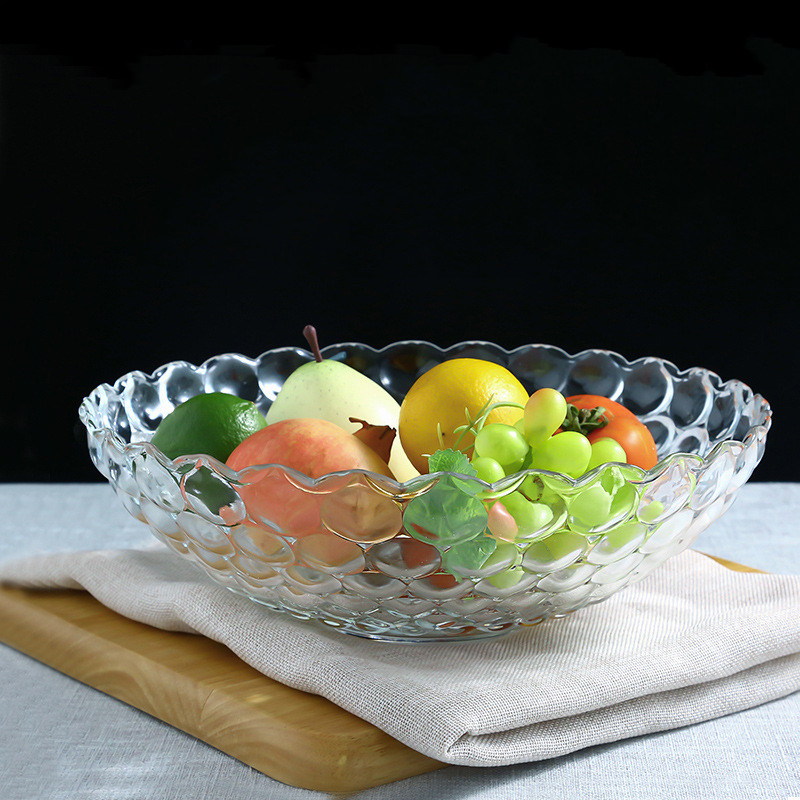 Plats de fruits en verre ronds de 9 pouces assiettes de bonbons décoration de la maison