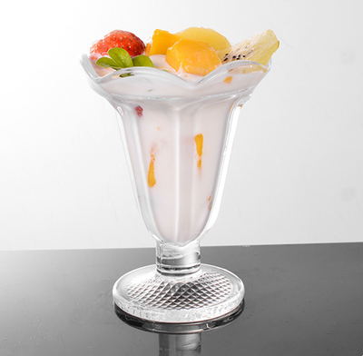 Tasses en verre nordiques 6oz pour l'utilisation de restaurant de lait de jus de crème glacée