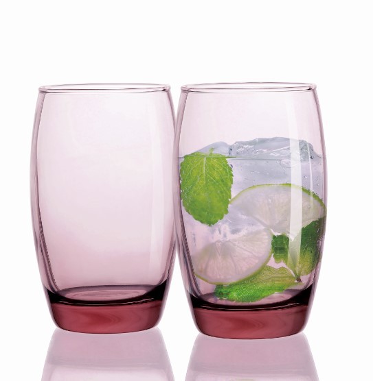 Gobelets à eau potable en verre coloré avec logo Cutsom 310ml