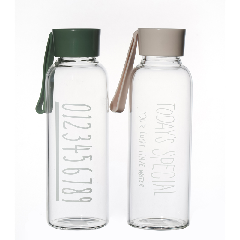 Bouteilles d'eau en verre de silex de 450 ml avec logo personnalisé pour le jus