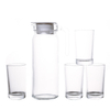 Ensemble de tasses à eau en verre de 220 ml avec une bouteille d'eau claire de 1100 ml pour la famille