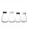 Vente chaude de bouteilles de jus de bouteilles de lait 350ml vides en verre avec des couvercles en plastique