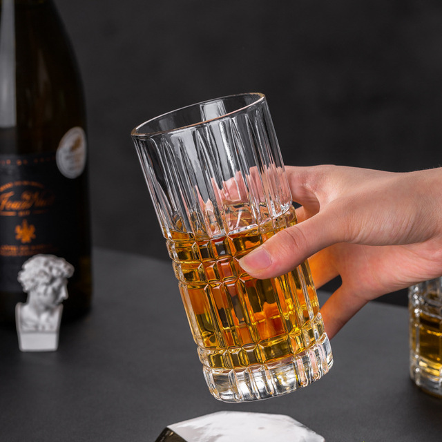 Verre à whisky Diamond conçu 400 ml de tasses en verre à boire réutilisables pour la maison